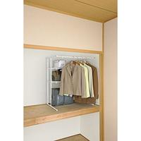 押入れハンガーラック　高さ・幅伸縮タイプ　ホワイト