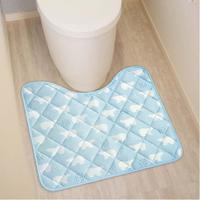 冷感　トイレマット　しろくまブルー