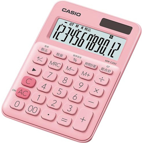 カラフル電卓　ペールピンク
