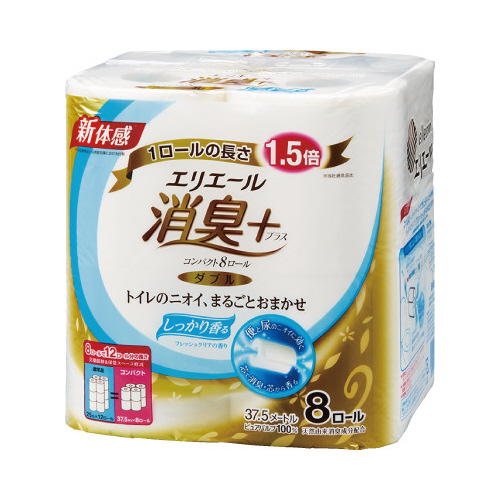 エリエールコンパクト　消臭＋　Ｗ３７．５ｍ　８個