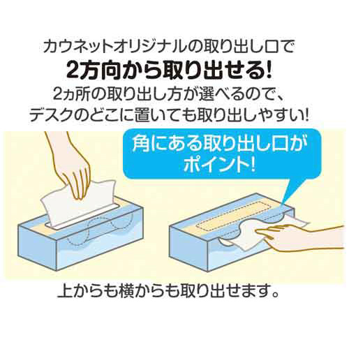 横から取り出せるＢティシュー１６０組（５箱入）×４