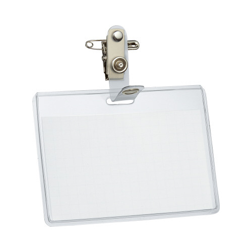 タッグ名札安全ピン・クリップ両用横　５６×９１