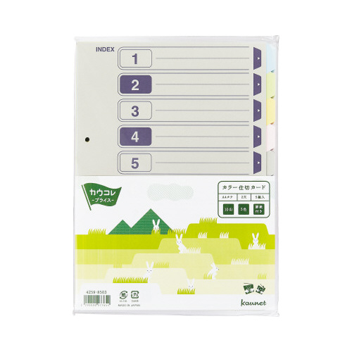 カラー仕切カード　Ａ４縦　２穴　１０山　５組×２０