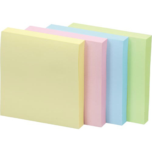 ポストイット　再生紙ノート　７５×７５　混色１２冊