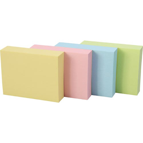 ポストイット　再生紙ノート７５×１００　混色１２冊