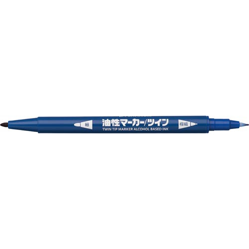 プラチナ油性マーカーツイン　細軸　青　１０本入