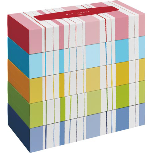 ボックスティシュー　カラフル１６０組（５箱入）×４