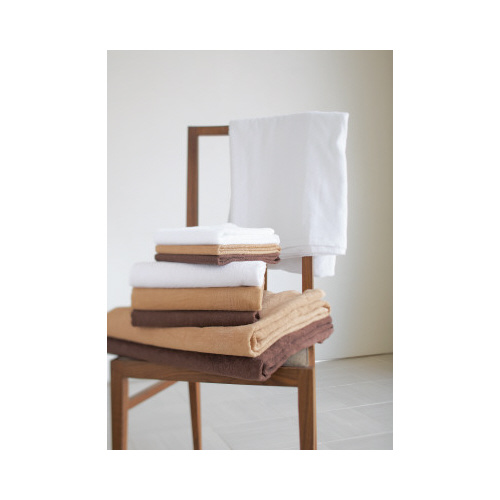 業務用スレン染めベッドサイズタオル　ベージュ　５枚