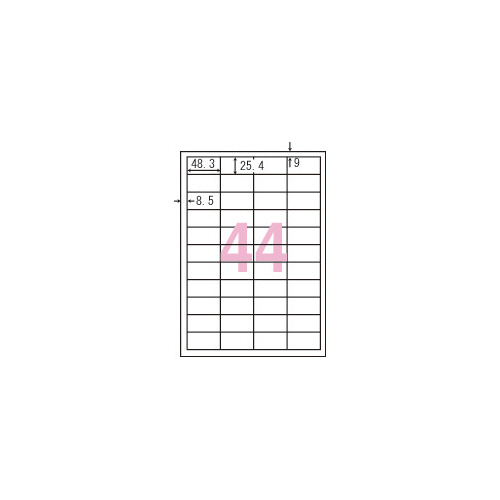 ｎａｎａラベル中袋入　Ａ４　４４面四辺余白５００枚