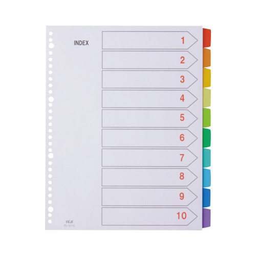 カラーインデックスＰＰ　Ａ４縦３０穴１０山　５組