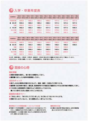 履歴書用紙＜パート・アルバイト用＞Ｂ５　４枚