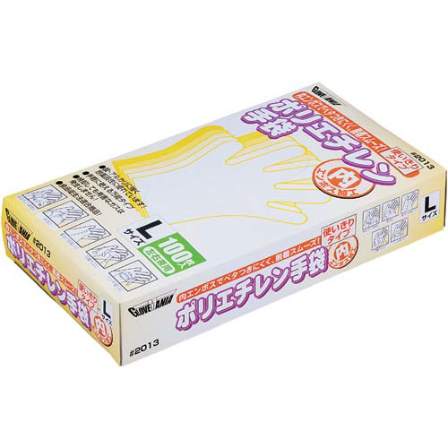 ポリエチレン手袋　内エンボス　Ｌ　１００枚×４０