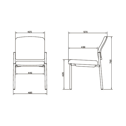 リネアチェア　レッド　２脚セット