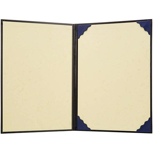 証書ファイル　Ａ４　スエード調　紺　３冊