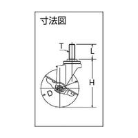 Ｅ型ねじ式自在ＳＰ付ゴム車６５ｍｍ