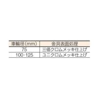Ｓ型ねじ式自在ＳＰ付ゴム車１００ｍｍ