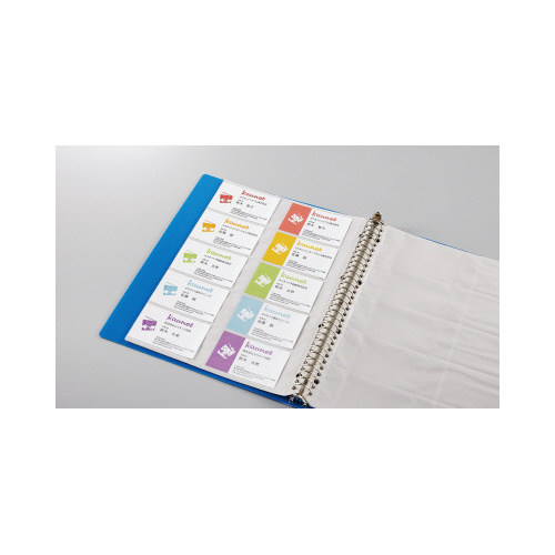 名刺ファイル差替式Ａ４縦　３０穴３００名　緑×５