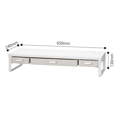 Ｋａｔａｚｕｋ引出付机上台幅６５０白