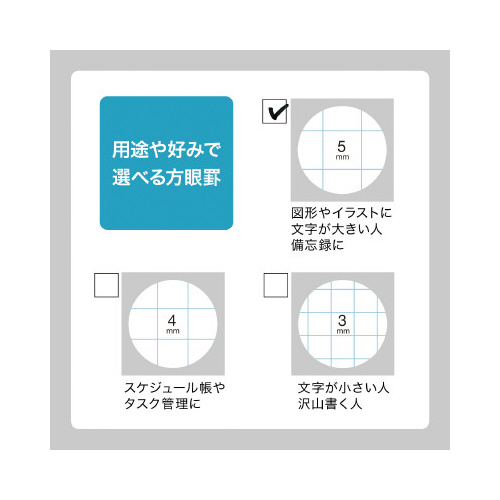 プロジェクトハーフノート１５インチ　５ミリ方眼３冊