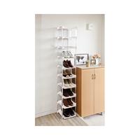 クリアシューズラック　シングル１０段　ホワイト