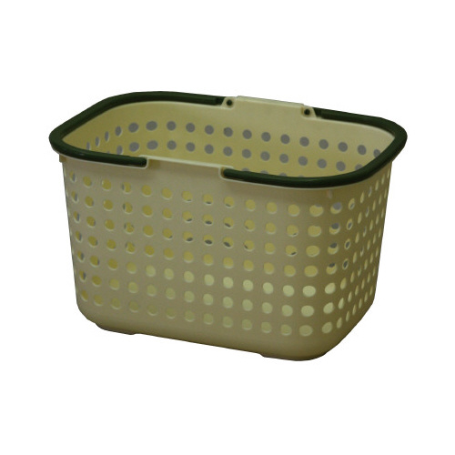 ドットバスケット浅型クリーム