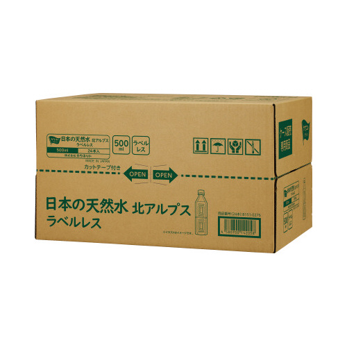 日本の天然水　ラベルレス　５００ｍｌ　７２本※
