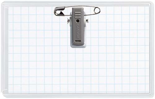 名刺型ソフト名札　安全ピン・クリップ両用型　５０個