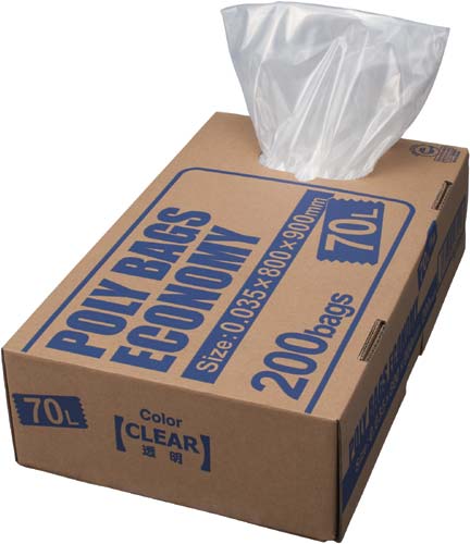 ポリバツグエコノミーＢＯＸ　低　７０Ｌ透明２００枚