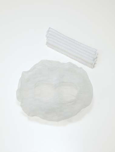 不織布使い捨てヘアキャップ　ホワイト１００枚×２０