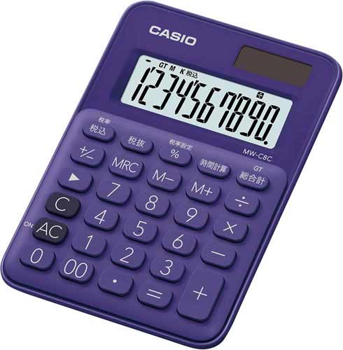 カラフル電卓　ＭＷ－Ｃ８Ｃ－ＰＬ－Ｎ　パープル