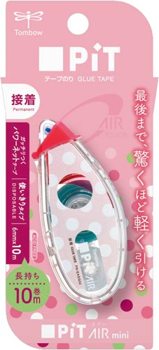 テープのりピットエアーミニ　ドットピンク×５