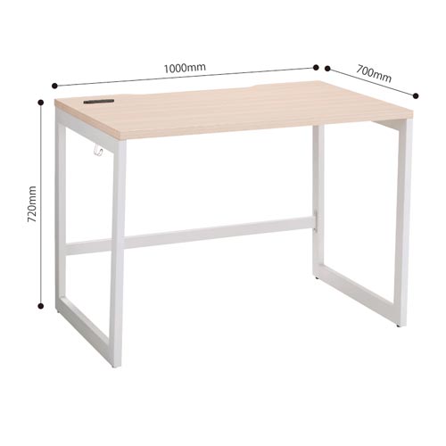 リスムデスクＤ７００Ｗ１０００　白脚　ナチュラル