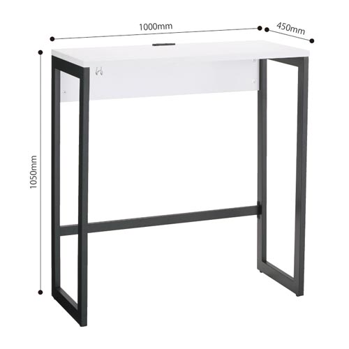 リスムハイデスクＷ１０００　黒脚　ホワイト