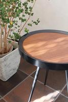 マルコサイドテーブル（サークル／ダークブラウン）