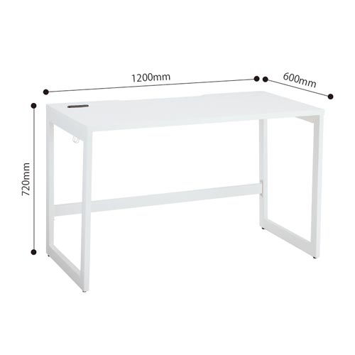 リスムデスクＤ６００Ｗ１２００　白脚　ホワイト