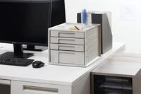 レターケース　浅型３段・深型１段　グレー４個