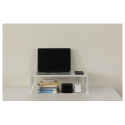 机上台　高さ調節付き　ホワイト