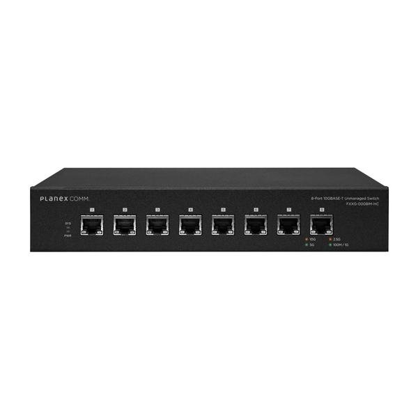 8ポート 10GBASE-T アンマネージドスイッチ 高冷却モデル