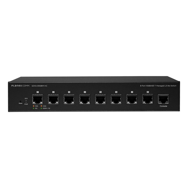 8ポート 10GBASE-T マネージドL3 Liteスイッチ 高冷却モデル