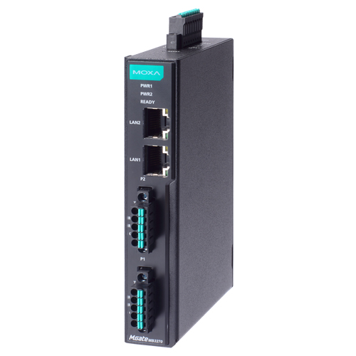 2ポート アドバンスド Modbusゲートウェイ IEC62443-4-2準拠 RJ45×2 5ピンターミナルブロック 2kV絶縁保護
