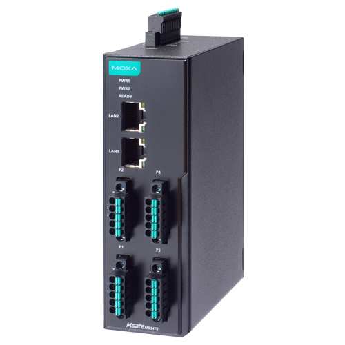 4ポート アドバンスド Modbusゲートウェイ IEC62443-4-2準拠 RJ45×2 5ピンターミナルブロック