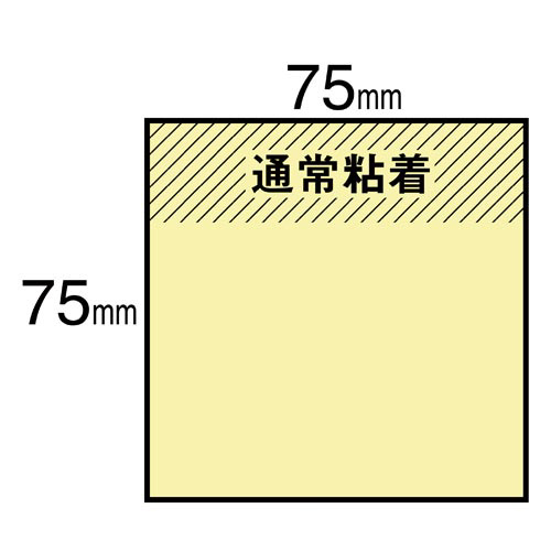 ポストイット　再生紙ノート７５×７５　ピンク　１冊