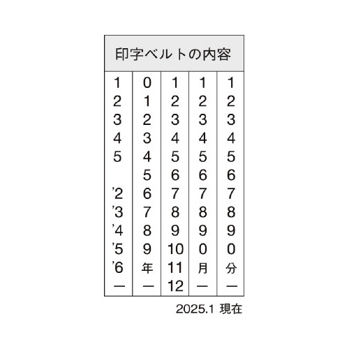 エルゴグリップ欧文トビ日付（５号小切手用）明朝体