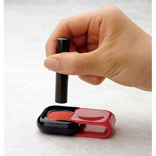 携帯朱肉　シュイングベベ　ローズレッド×３