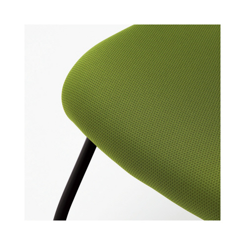 フランチェアクロスタイプ黒脚背座グリーン２脚セット