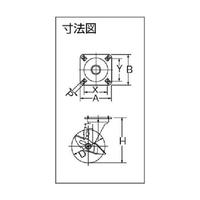 Ｓ型自在ＳＰ付ゴム車７５ｍｍ