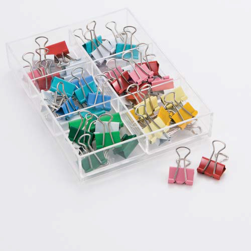 ダブルクリップ　青色ミックス　中２５ｍｍ　１０個入