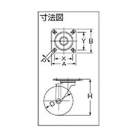 オールステンレスＳ型自在ゴム車７５ｍｍ
