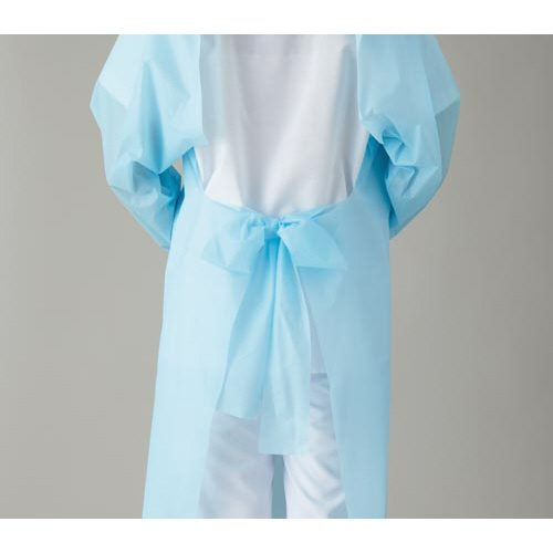 袖付ポリエチレンエプロン　ブルー　１０枚入