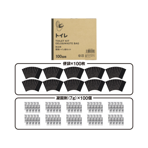 コンパクト収納　防災用トイレセット　１００回用
